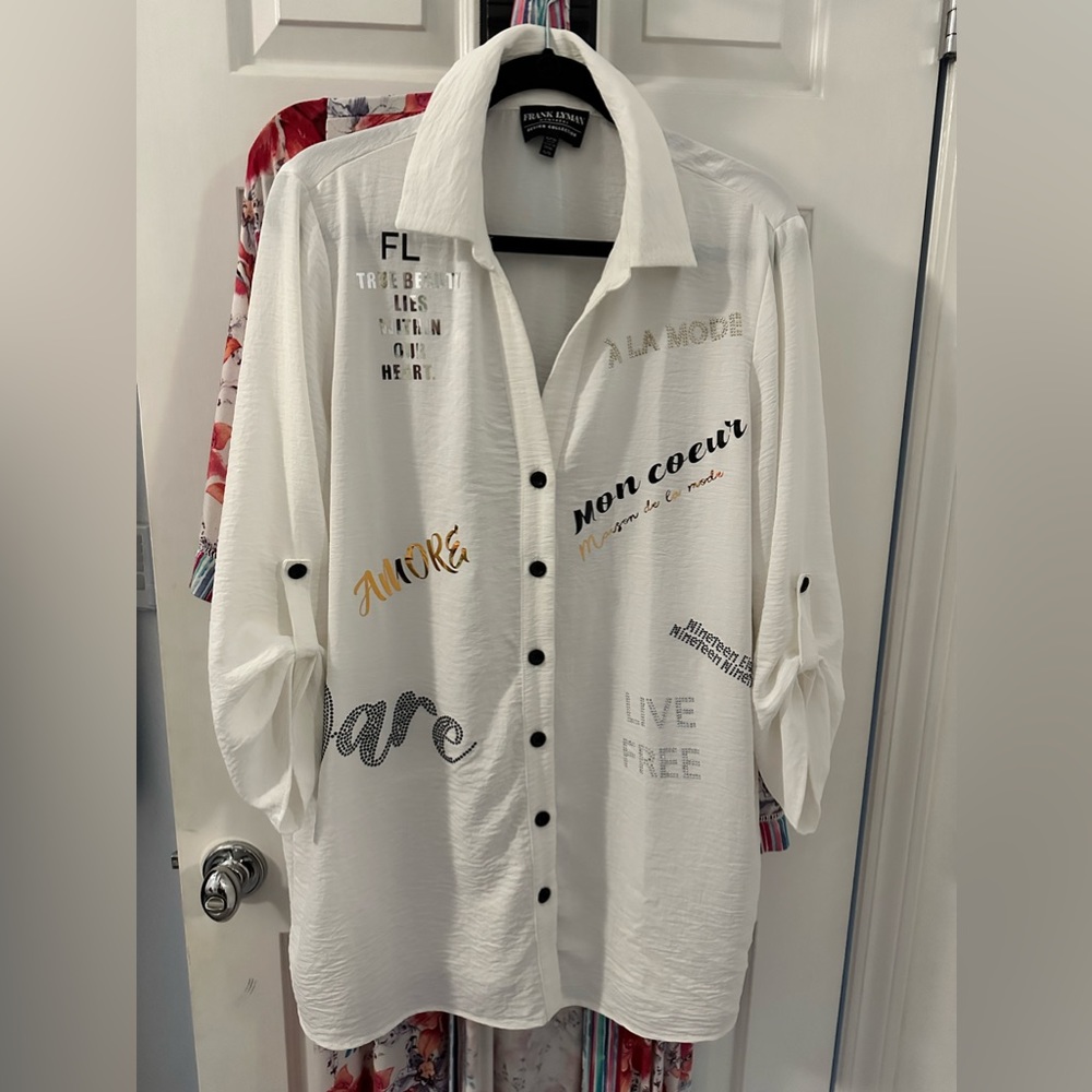 Frank Lyman classy long shirt with roll up sleeves